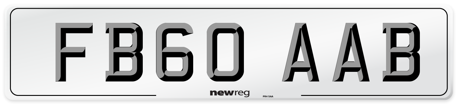 FB60 AAB Number Plate from New Reg